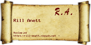 Rill Anett névjegykártya